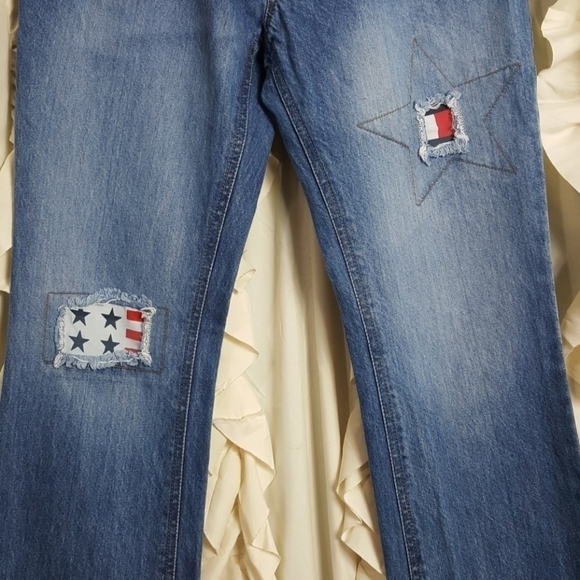 Vintage Tommy Hilfiger Star Release Hem Bootleg Jeans Rare 90s Y2K Size 29 - Picture 3 of 8